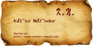 Kész Nándor névjegykártya